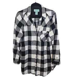 Tasha Polizzi Shirt Checkered Shirt Flannel Shirt Button Down Shirt Women L